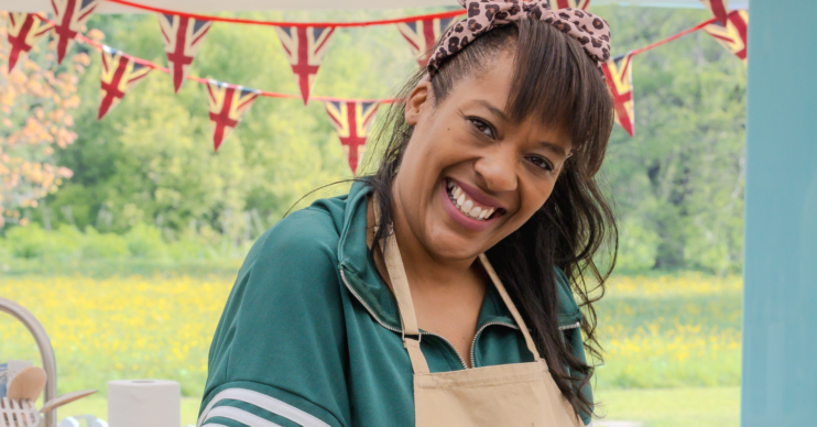 Great British Bake Off's Nikki in green T shirt