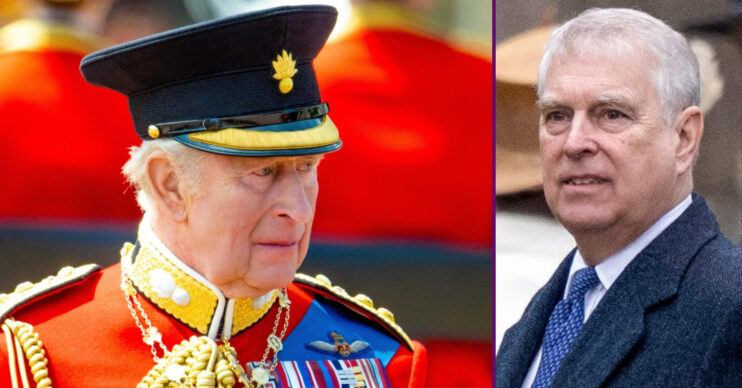 RI composite of King Charles at Trooping the Colour and Andrew Mountbatten-Windsor at service
