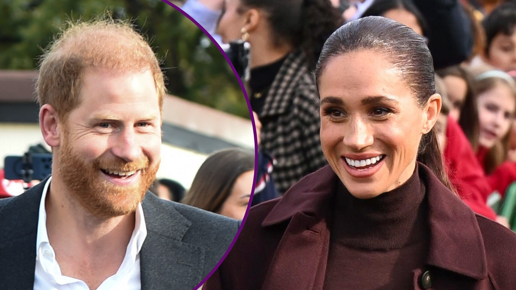 RI composite of Prince Harry and Meghan Markle in Nottingham