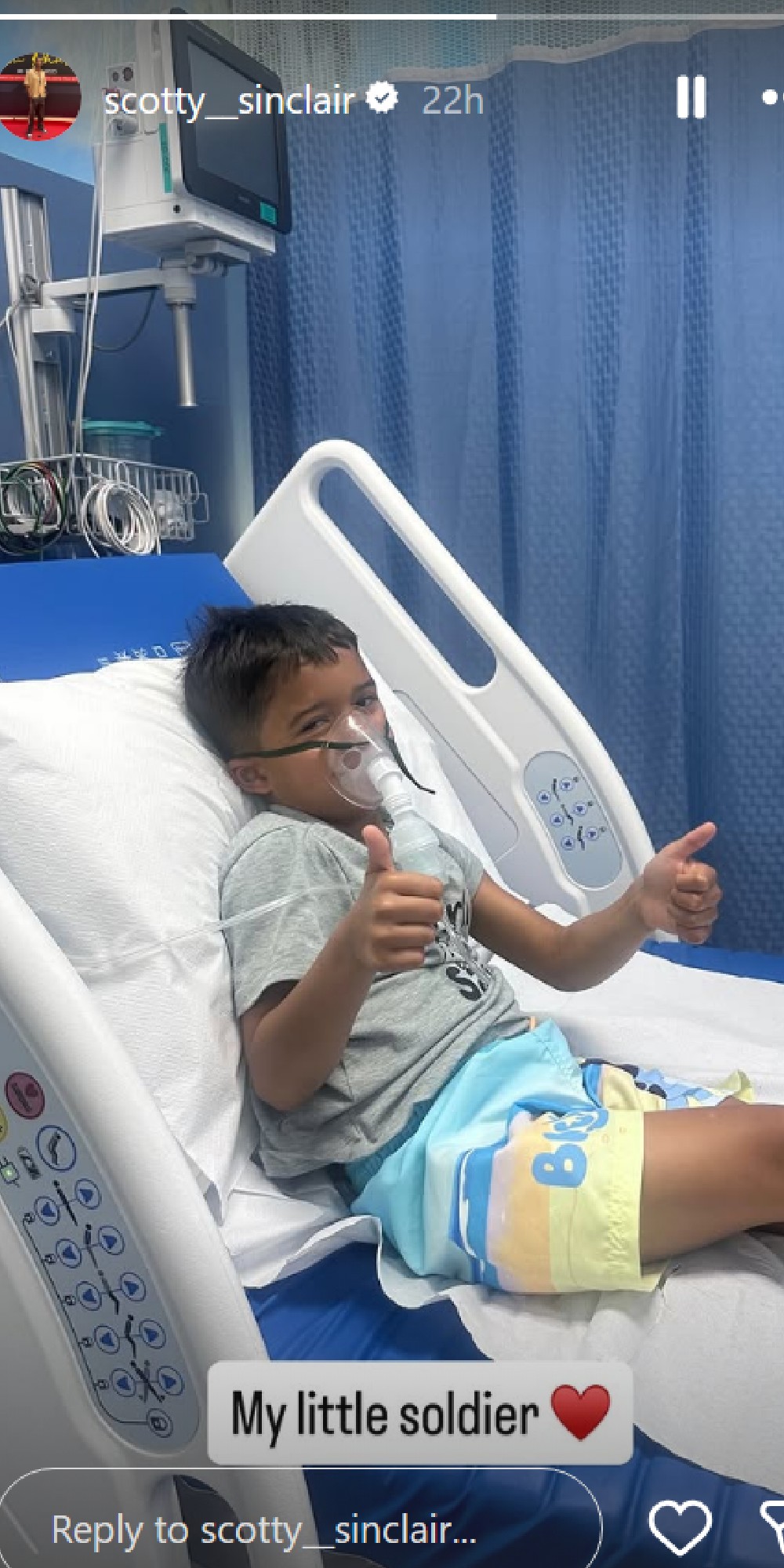 Helen Flanagan and Scott Sinclair's son in hospital