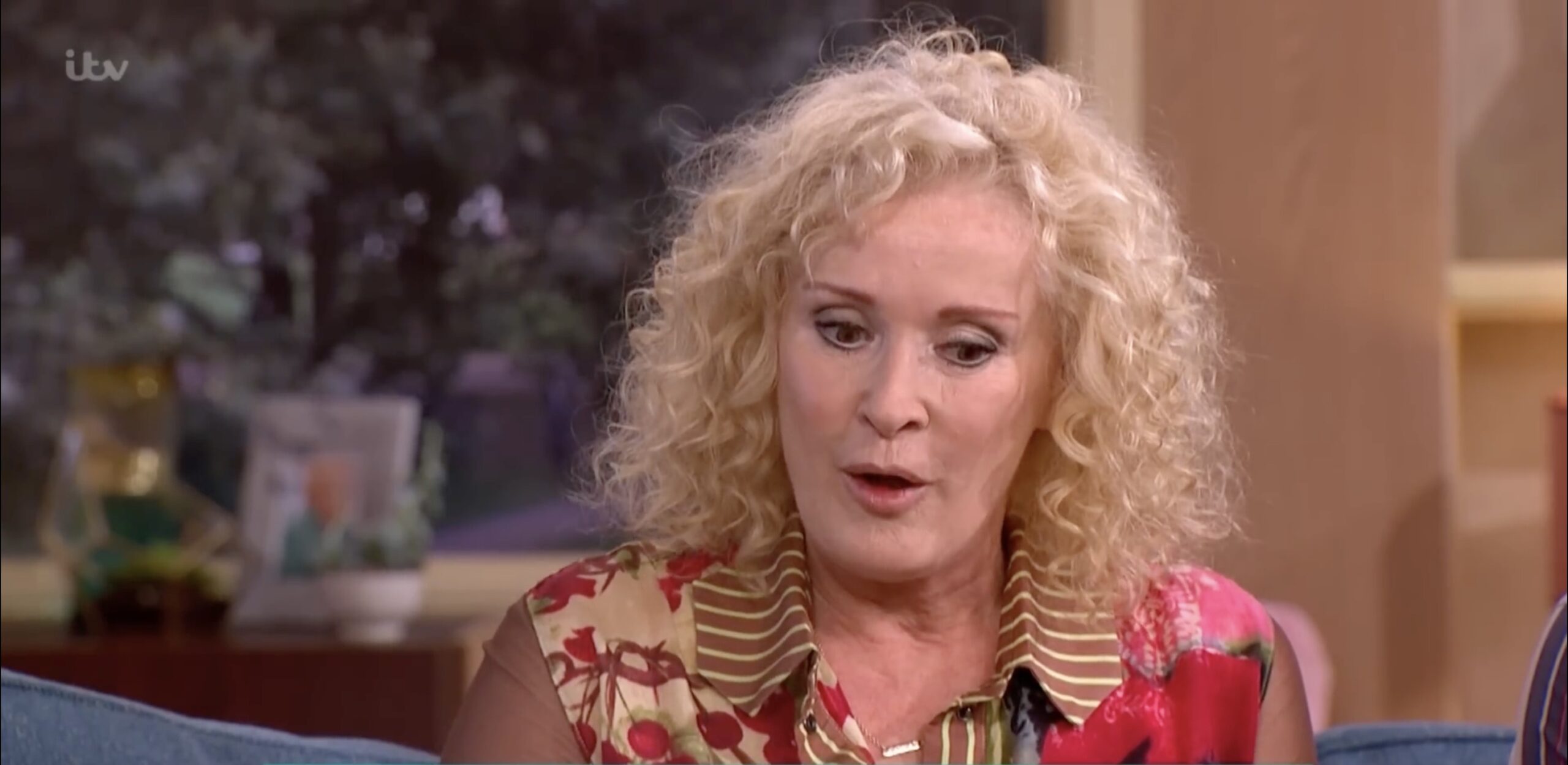 Beverley Callard looking down