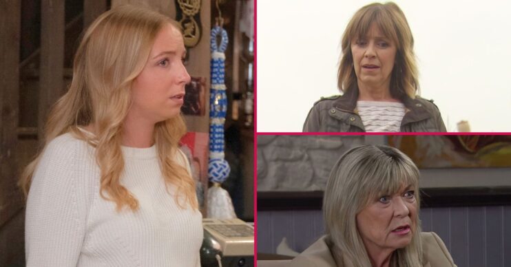 Belle, Rhona and Kim in Emmerdale spoilers (Credit: ITV)
