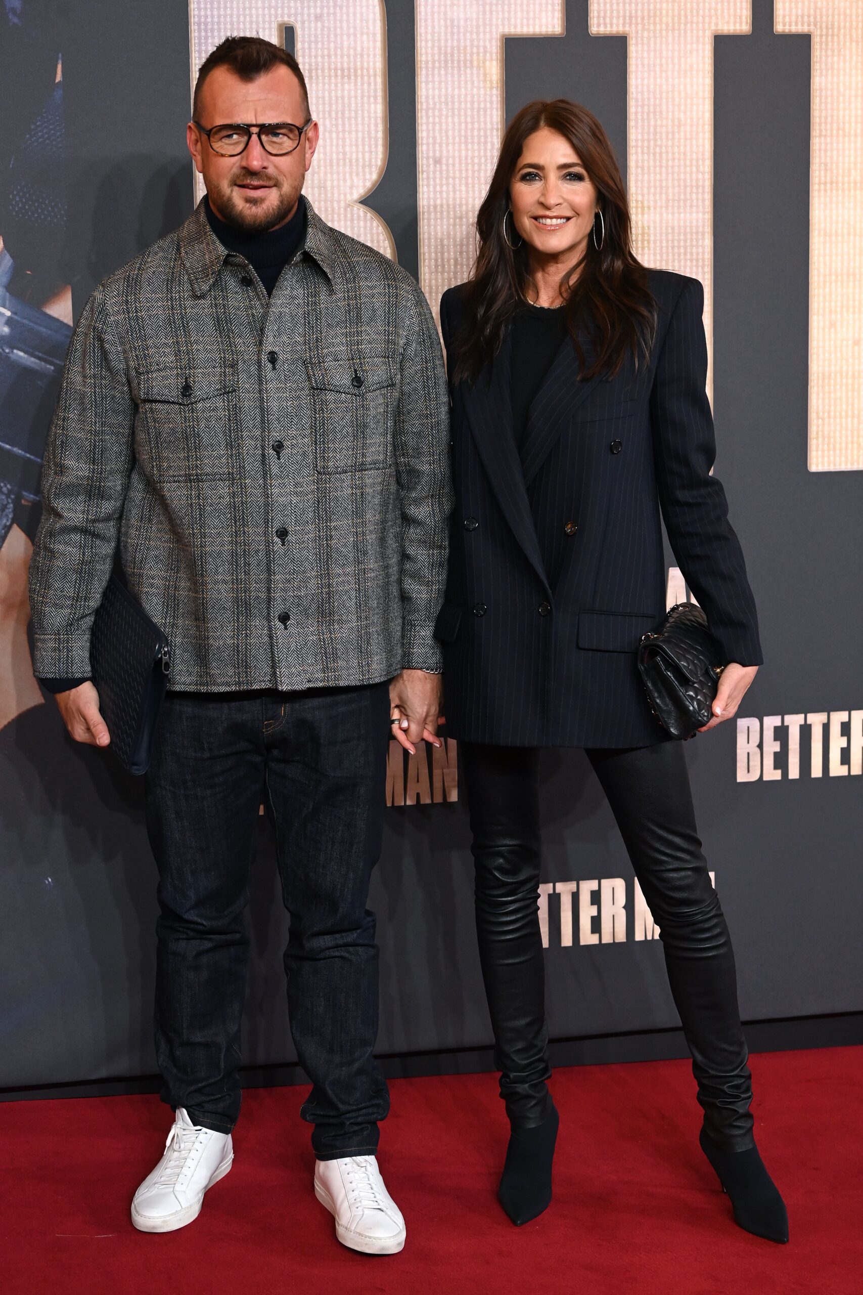 George Smart and Lisa Snowdon at the 'Better Man' film premiere, London, UK - 27 Nov 2024