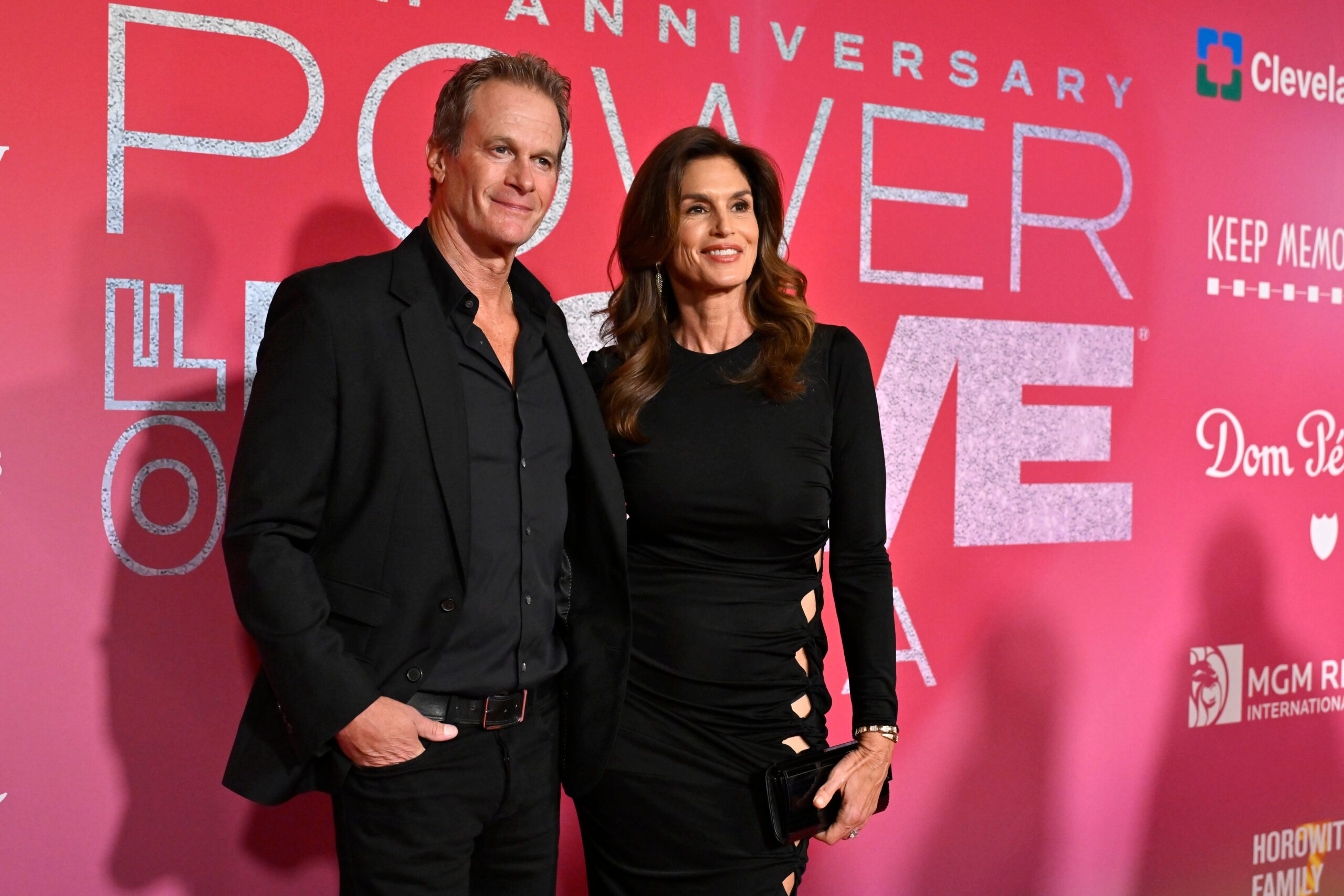 Rande Gerber (L) and model, actress and television personality Cindy Crawford 
