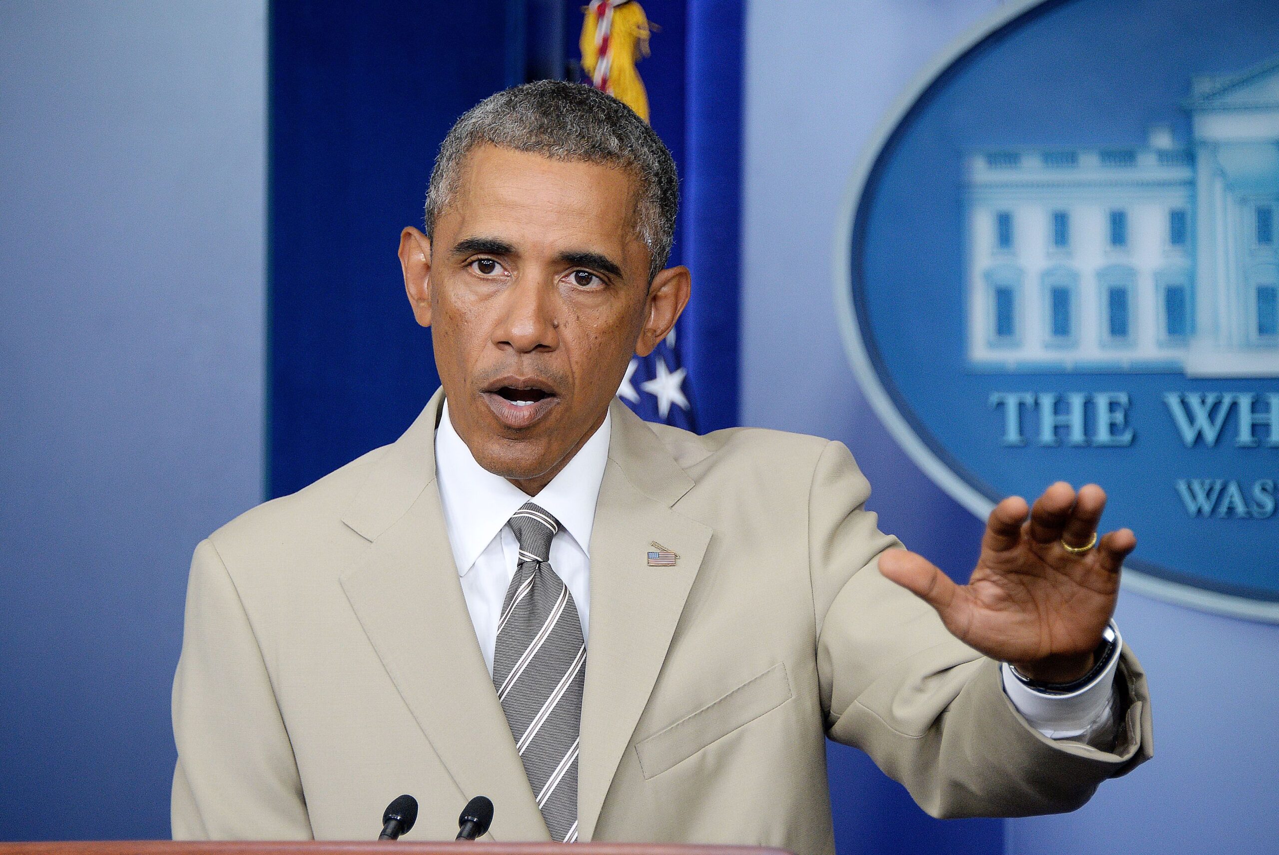 President Obama speaks on the situation in Ukraine in Washington, D.C, District of Columbia, United States - 28 Aug 2014