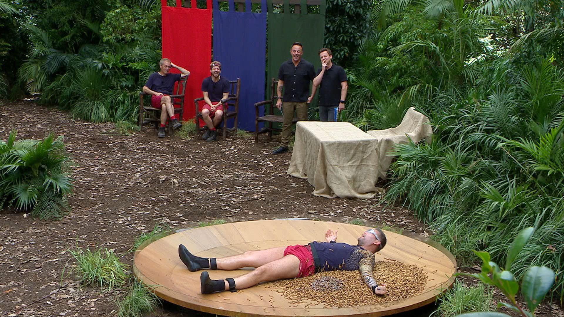 Ant and Dec with celebrities during I'm A Celebrity trial