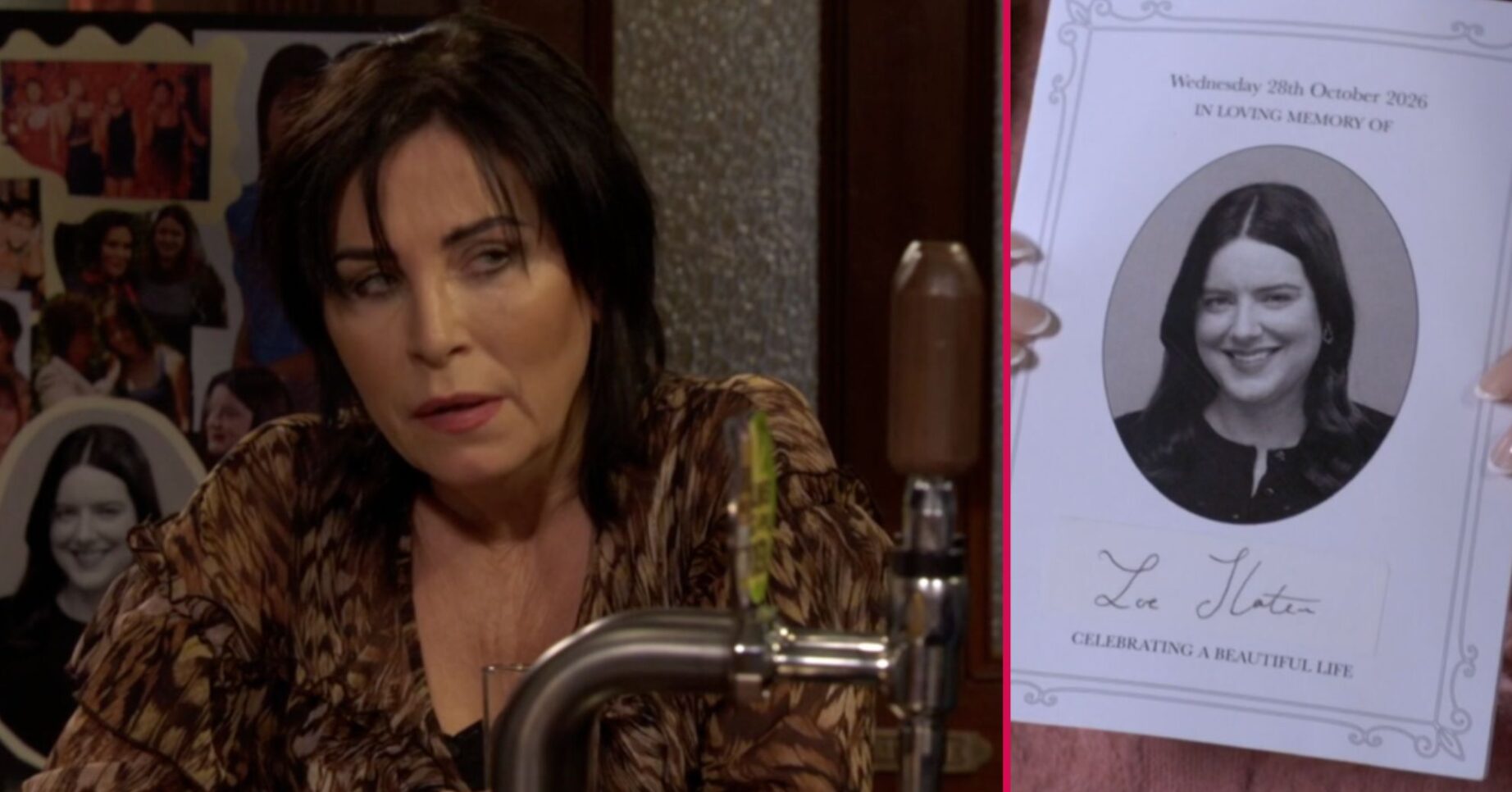 ED split: Kat upset / Zoe funeral pic