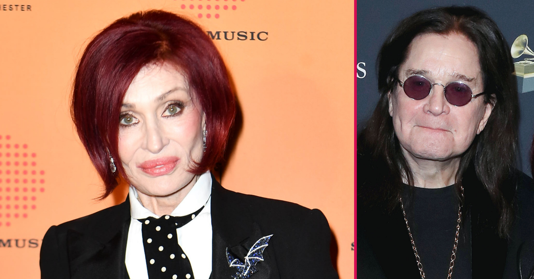 ED composite of Sharon and Ozzy Osbourne at different events