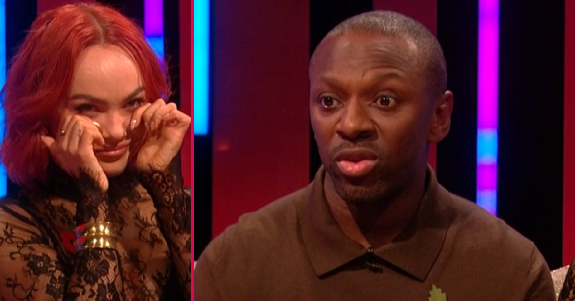 ED composite of Alexis Warr and Shaun Wright-Phillips on Strictly It Takes Two