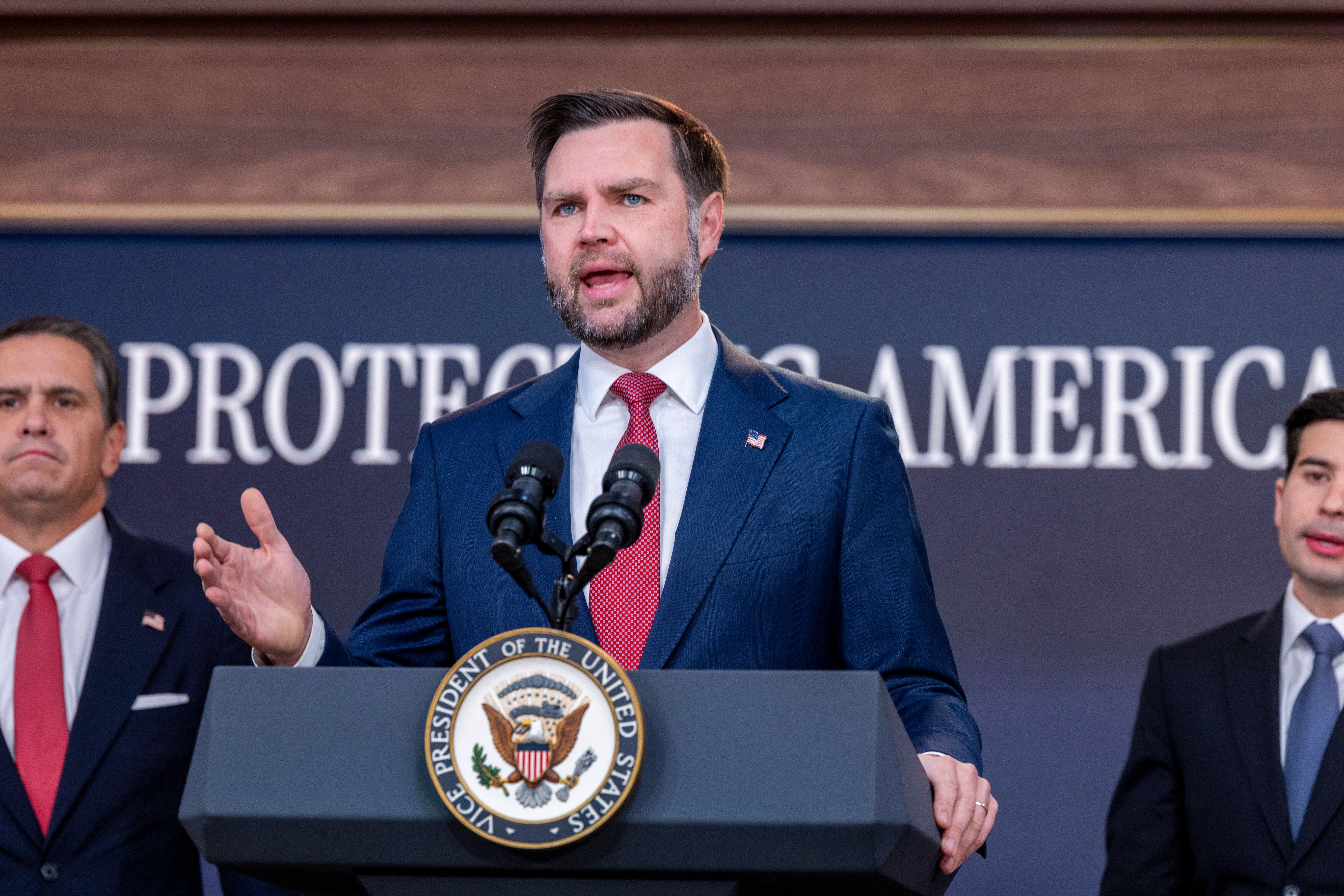 US Vice President JD Vance hosts a Fraud Task Force press conference, Washington, Usa - 08 Oct 2026