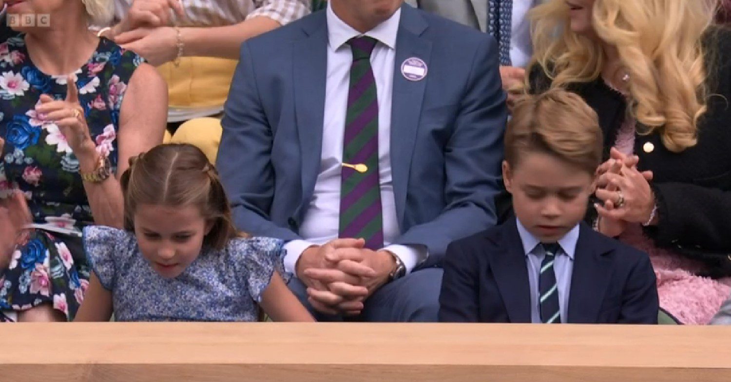 Princess Charlotte and Prince George at Wimbledon today