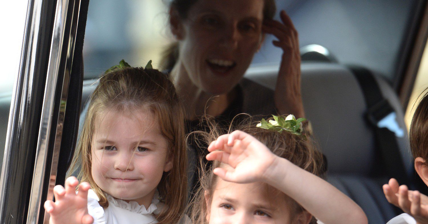Princess Charlotte smiling in the car with her nanny