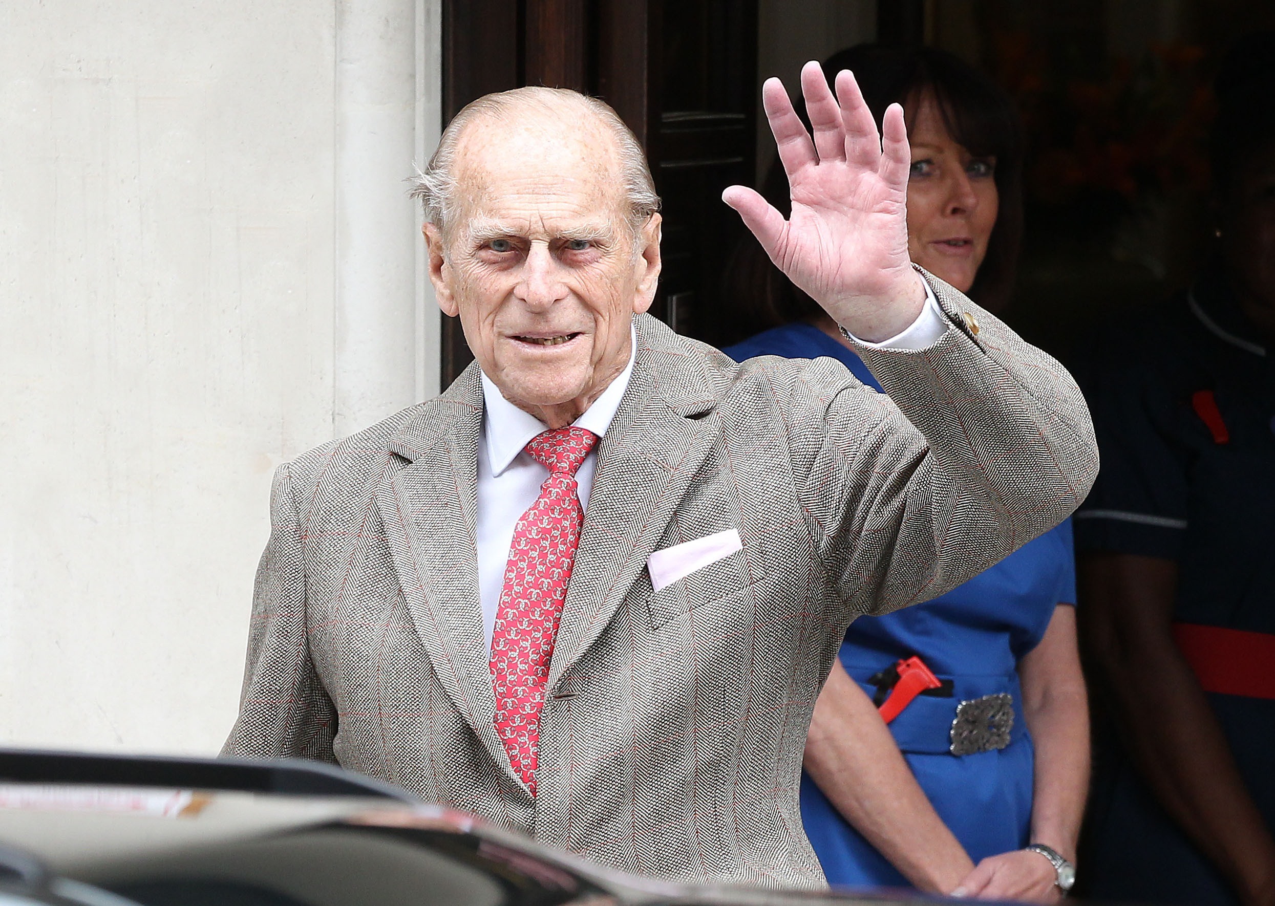 prince Philip waving goodbye