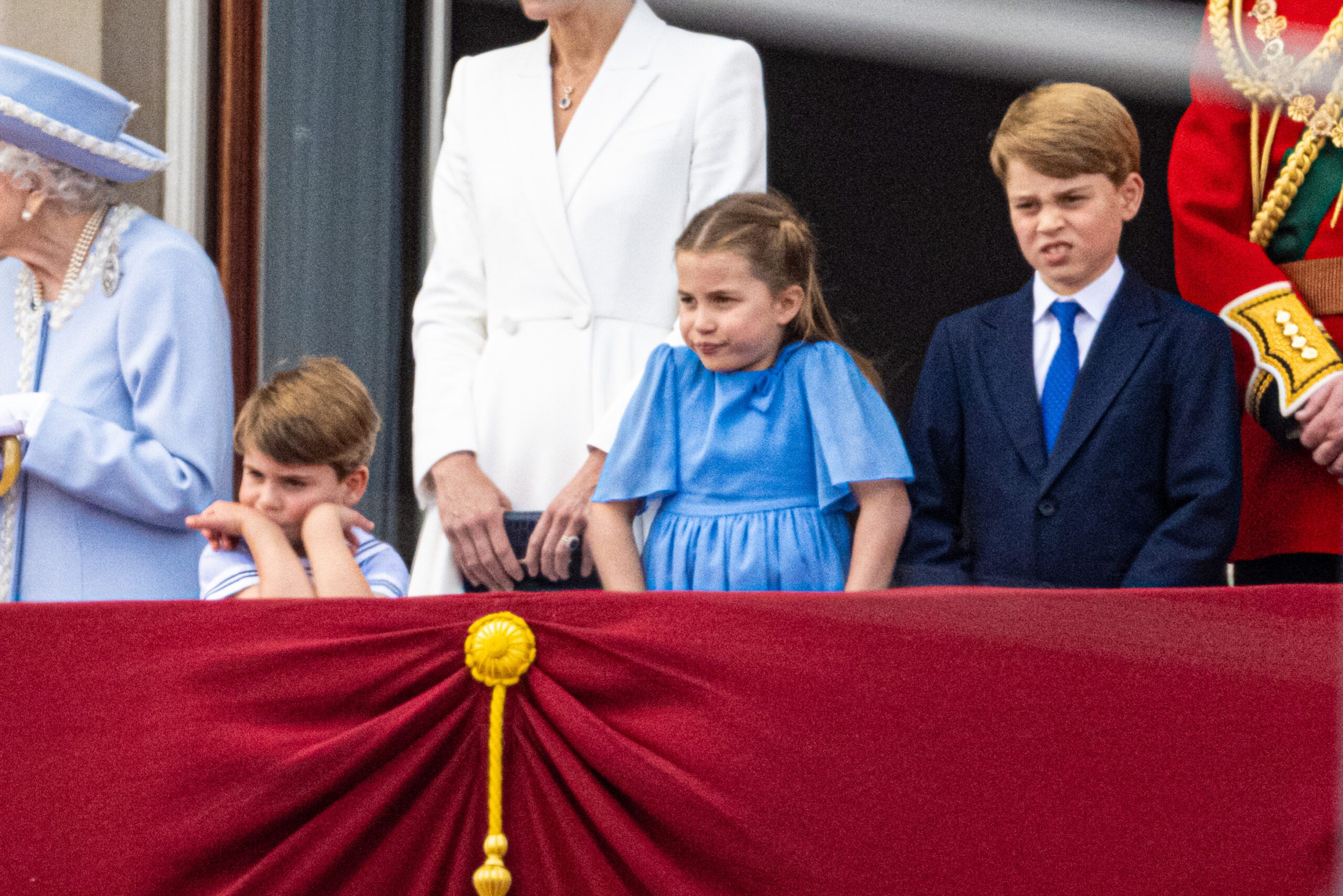 Princess Charlotte with Prince George and Prince Louis at a royal event
