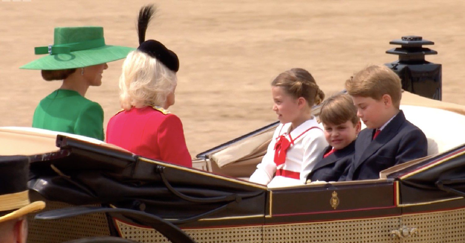 Princess Kate Middleton and her children at the Trooping the Colour ceremony