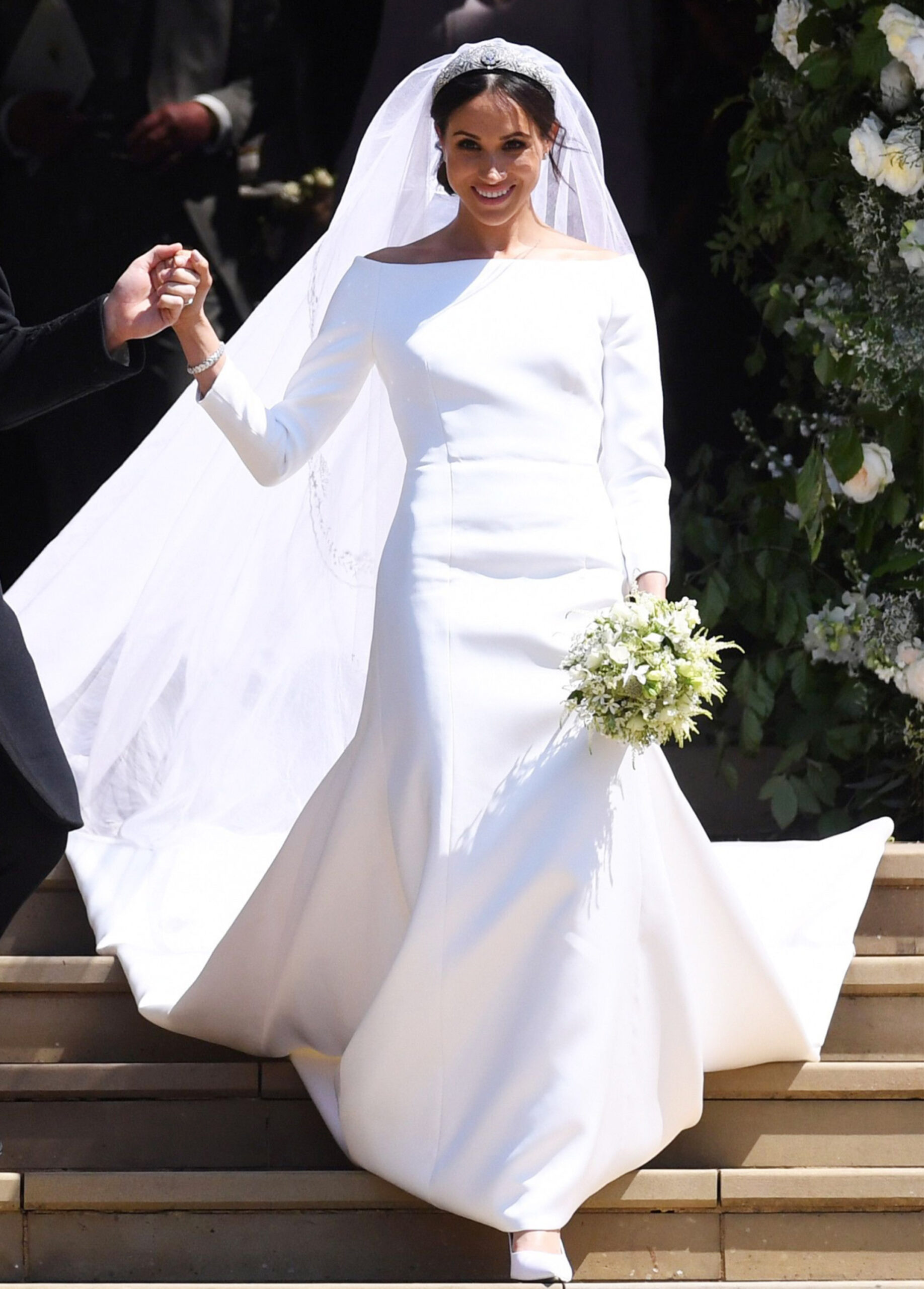 Meghan Markle in her simple Givenchy wedding dress